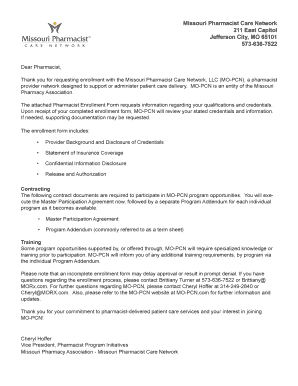Missouri Pharmacist Enrollment Form