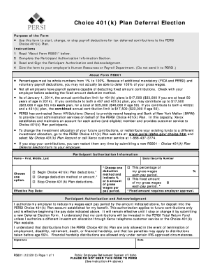 Choice 401(k) Plan Deferral Election Form