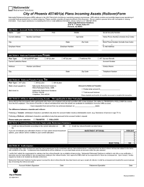 City of Phoenix 457/401(a) Rollover Form