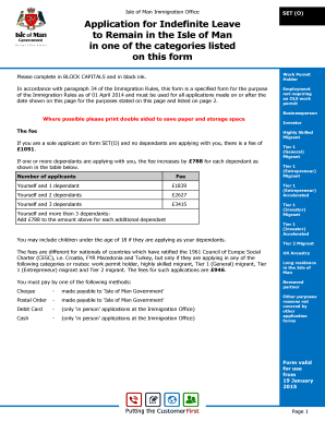 Isle of Man Indefinite Leave to Remain Application