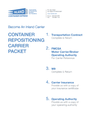 Equipment Repositioning and Transportation Agreement