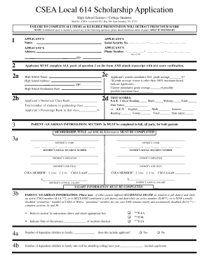 CSEA Local 614 Scholarship Application