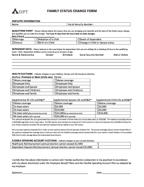 Family Status Change Form