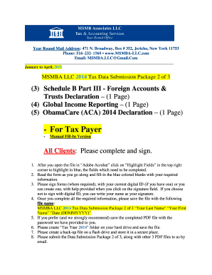 2014 US Tax Data Submission Package