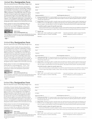 United Way Designation Form