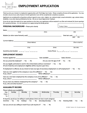 Employment Application Form