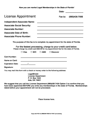Florida Legal Membership Appointment Form