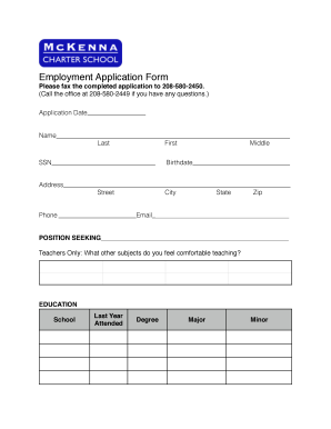Employment Application Form