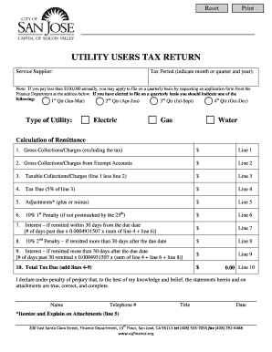 Utility Users Tax Return