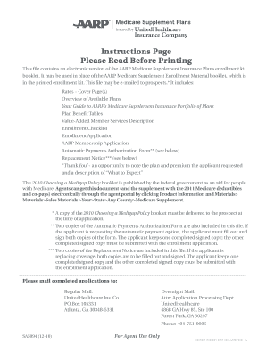AARP Medicare Supplement Insurance Enrollment Kit
