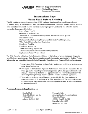 AARP Medicare Supplement Insurance Enrollment Kit