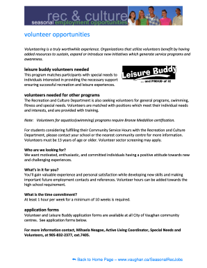 Volunteer Application Form