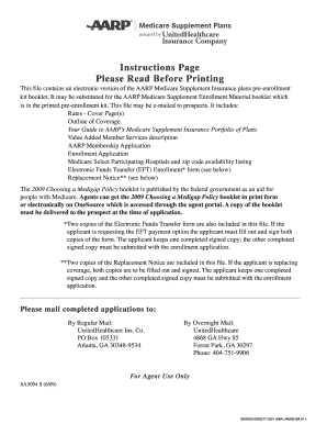 AARP Medicare Supplement Insurance Enrollment Kit