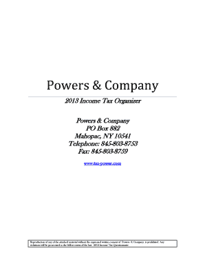 2013 Income Tax Organizer