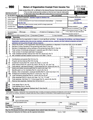 Form 990 Return of Organization Exempt From Income Tax