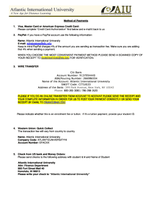 Credit Card Authorization Form