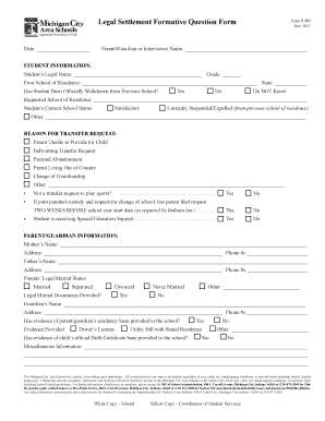 Indiana Student Transfer Request Form