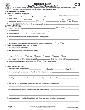 New York Employee Claim Form C-3