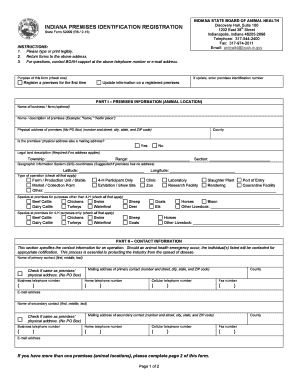 Indiana Premises Identification Registration Form