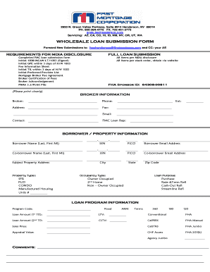 Wholesale Loan Submission Form