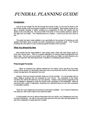 FUNERAL PLANNING GUIDE FUNERAL PLANNING GUIDE