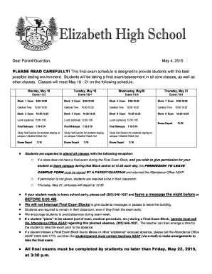 Permission to Leave Campus Form