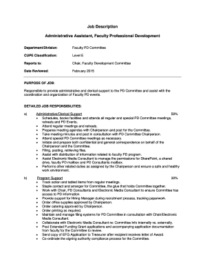 Duties of administrative assistant
