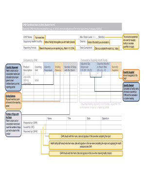 CHW Combined Stock Activity Report Form