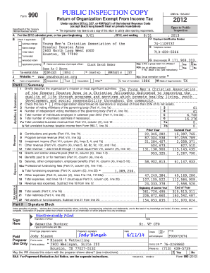 Form 990 2012 Tax Return