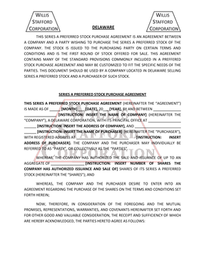 Stock purchasing bagreementb - Willis-Stafford Corporation