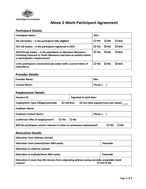 Move 2 Work Participant Agreement - disabilityemployment org