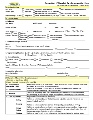 Connecticut LTC Level of Care Determination Form