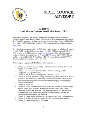 IRS Form SS-4 Application for Employer Identification Number