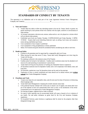 Standards of Conduct Addendum for Tenants