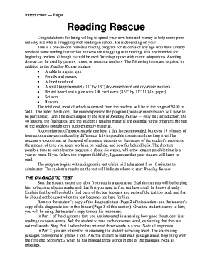 Reading Rescue Diagnostic Test
