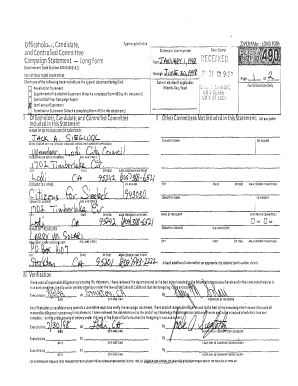 California Campaign Statement - Long Form