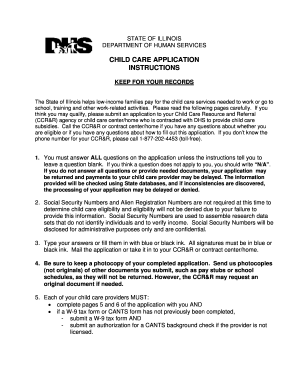 Illinois Child Care Application