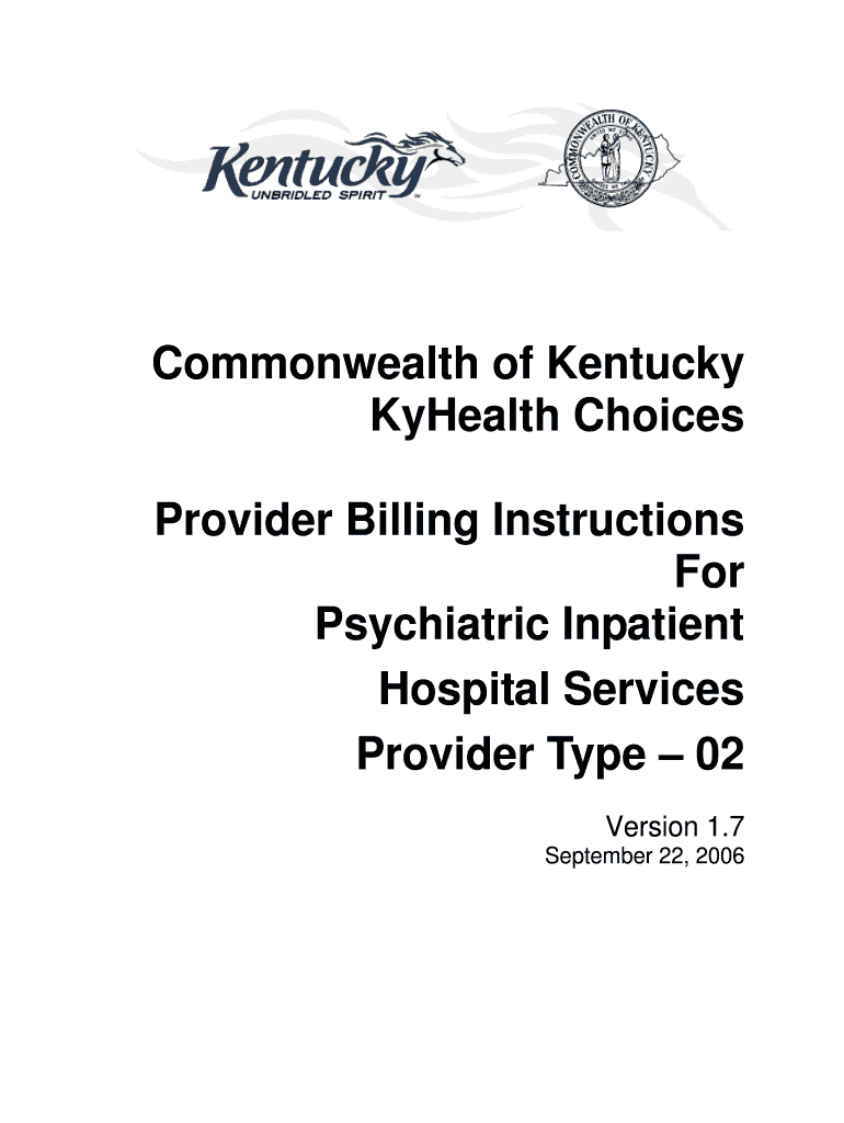 Fillable Online Psychiatric Inpatient Hospital Services KYMMIS Fax Email Print pdfFiller