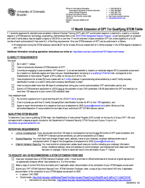 17 Month STEM OPT Extension Application