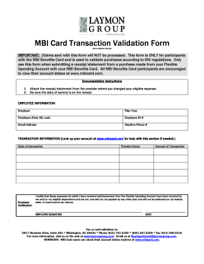 MBI Card Transaction Validation Form