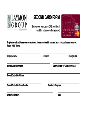 Employee Second Card Request Form