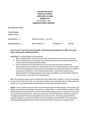 Virginia Residential Rental Contract