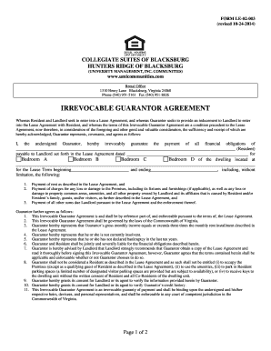 Irrevocable Guarantor Agreement