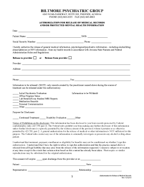 Authorization for Release of Medical Records