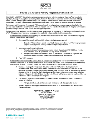 FOCUS ON ACCESS Program Enrollment Form