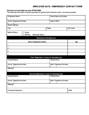 Employee Emergency Contact Form