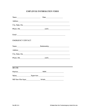 Employee Information Form