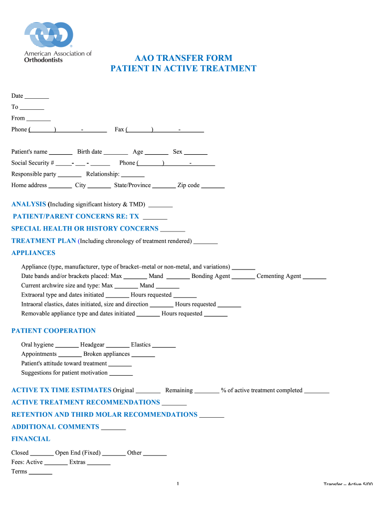 Aao Transfer Form 2020 Pdf Fill Online, Printable, Fillable, Blank