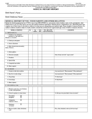 Texas Medical History Report Form 2934