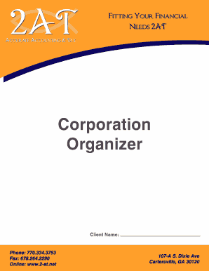 Corporation Tax Organizer Form 1120